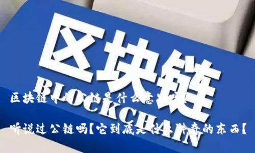 区块链中的公链是什么意思呀？

听说过公链吗？它到底是什么神奇的东西？
