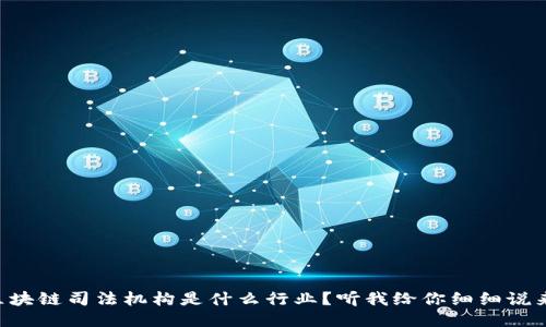 区块链司法机构是什么行业？听我给你细细说来！